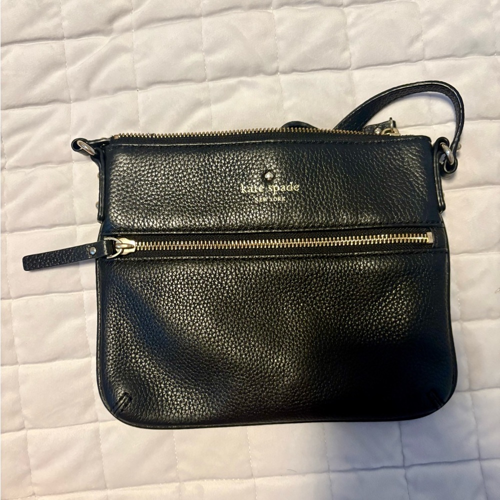 Kate Spade Black Crossbody Bag with Pebbled Leather